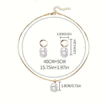 Golden Grace Pearl Jewelry Set